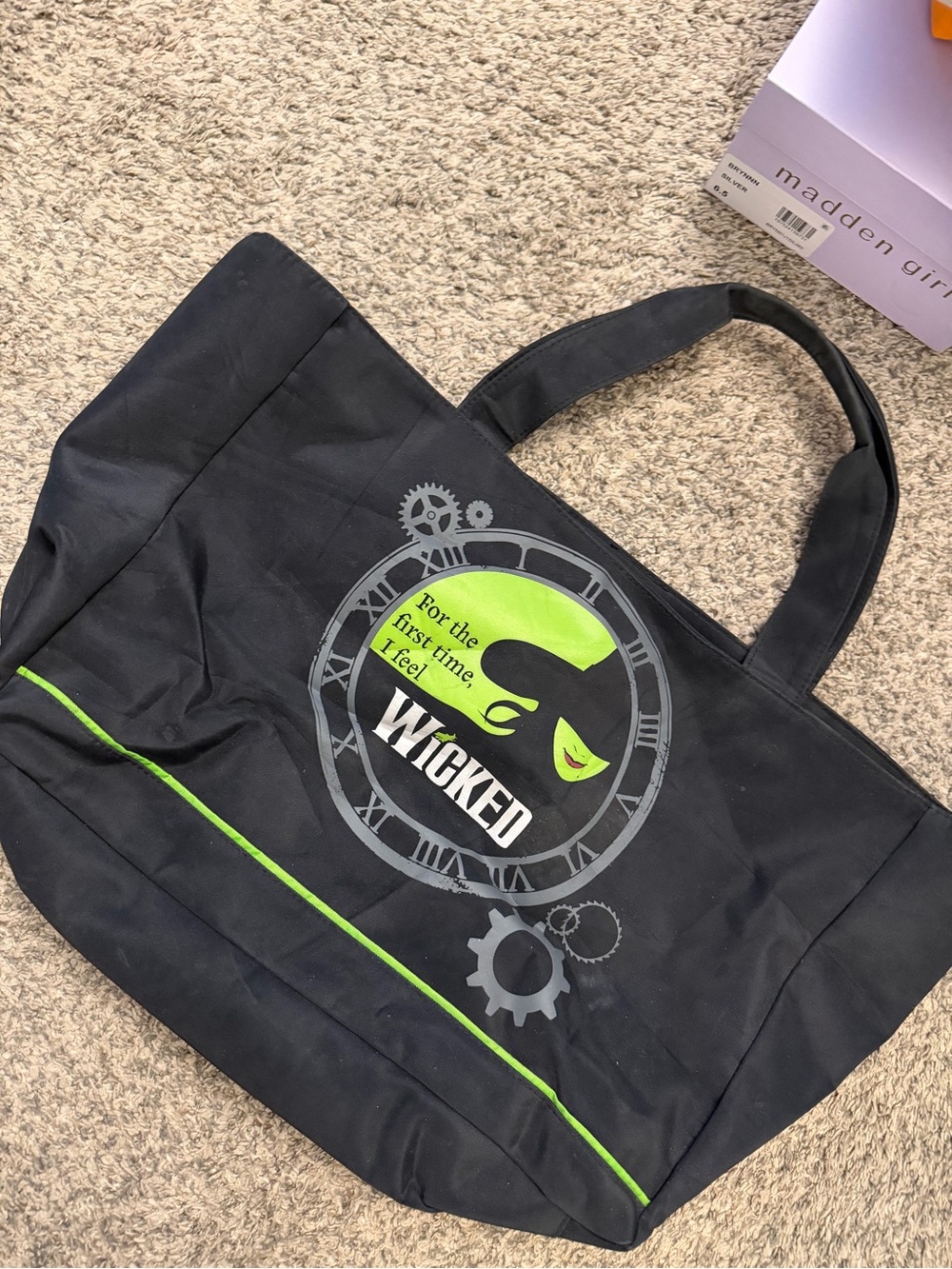 Broadway Wicked Logo Nylon Black Tote Bag